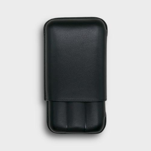 Recife Chesterfield Culture Black Dahlia Leather Cigar Case - 3 Cigar Capacity