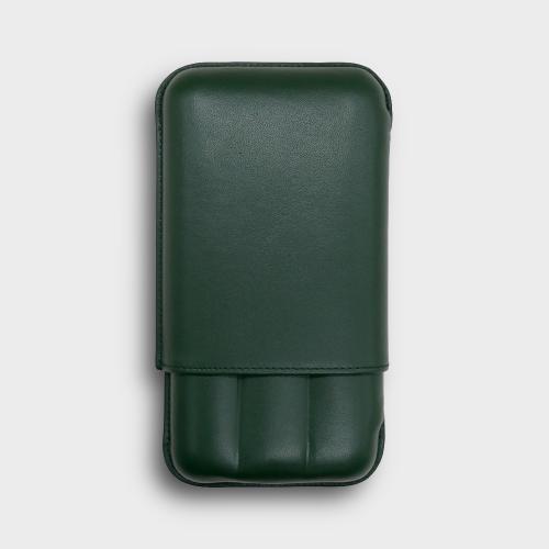 Recife Chesterfield Culture Wild Forest Leather Cigar Case - 3 Cigar Capacity