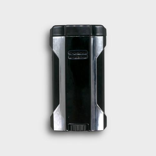 Eurojet 3 in 1 Torch Cigar Lighter with Punch and Rest - Black & Chrome