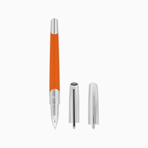 ST Dupont Rollerball Pen - Silver & Matte Orange