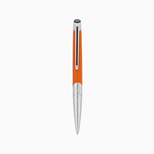 ST Dupont Defi Millennium Ballpoint Pen - Silver & Matte Orange