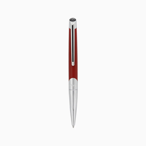 ST Dupont Defi Millennium Ballpoint Pen - Silver & Matte Red