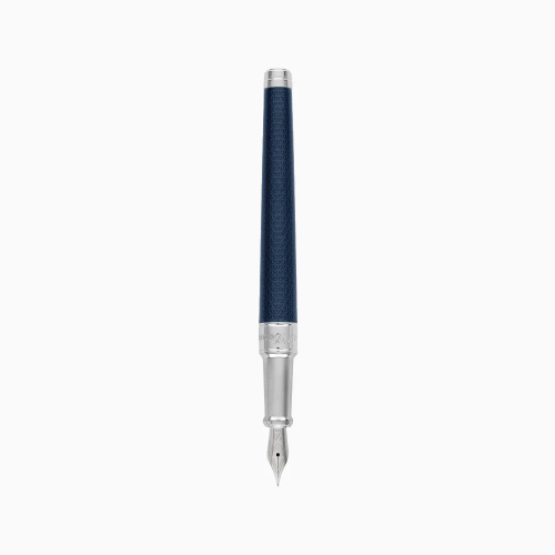 ST Dupont Line D Fountain Pen - Medium - Gulf Blue & Palladium