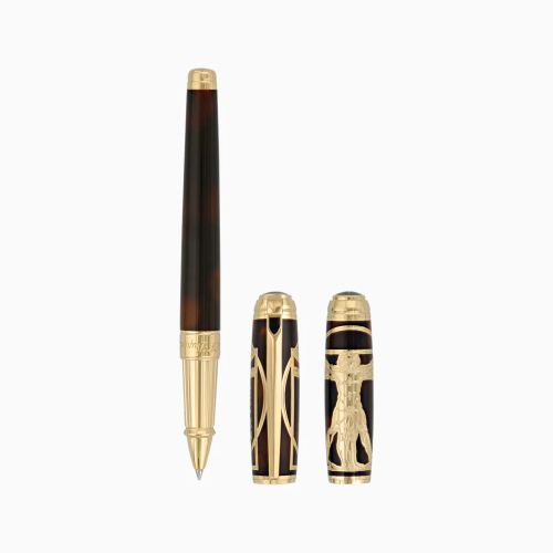 ST Dupont Rollerball Pen - Prestige Vitruvian Man - Brown