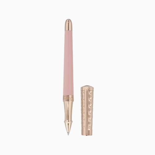 ST Dupont Rollerball Pen - Liberté - Pink Lacquer & Rose Gold Trim