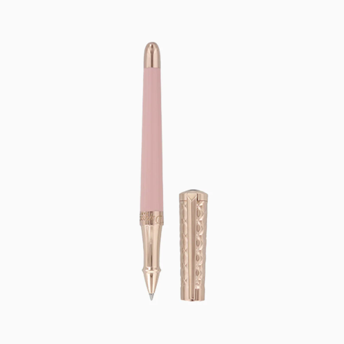 ST Dupont Rollerball Pen - Libert? - Pink Lacquer & Rose Gold Trim