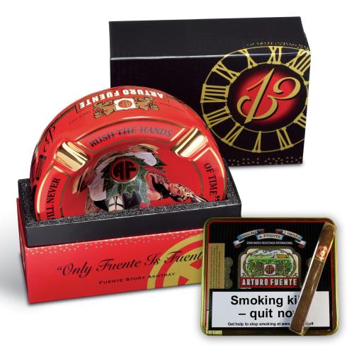 Arturo Fuente 4 Cigar Rest Ashtray and Cubanitos Sampler - Red Ashtray