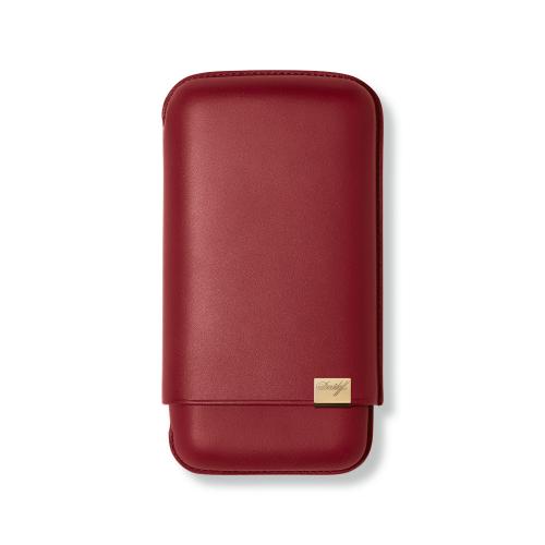 Davidoff XL-3 Leather Cigar Case - 3 Cigars RG 60 - Red & Gold