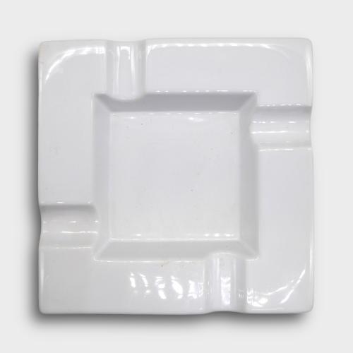 Ceramic White Cigar Ashtray - 4 Cigar Rests