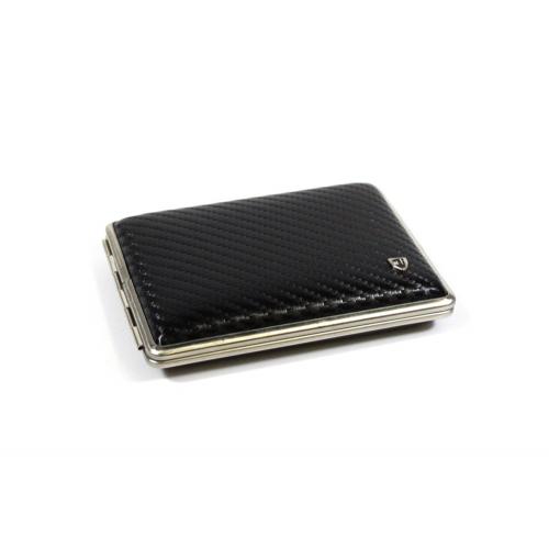 VH Cigarette Case - Fits Up To 18 Superking Cigarettes - Black & Silver