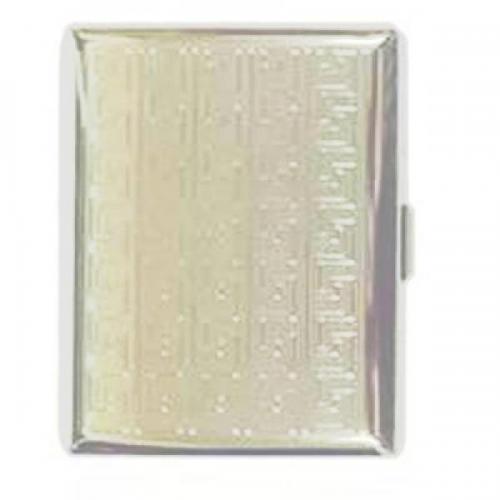 Cigarette Case - Chrome Pattern - Holds 20 Superking Cigarettes