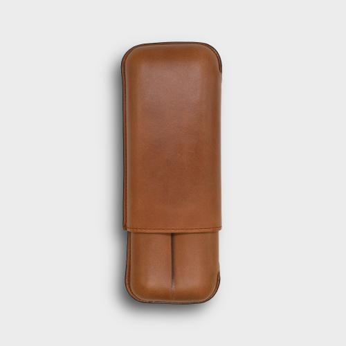 Recife Chicago Whiskey Leather Cigar Case - 2 Cigar Capacity