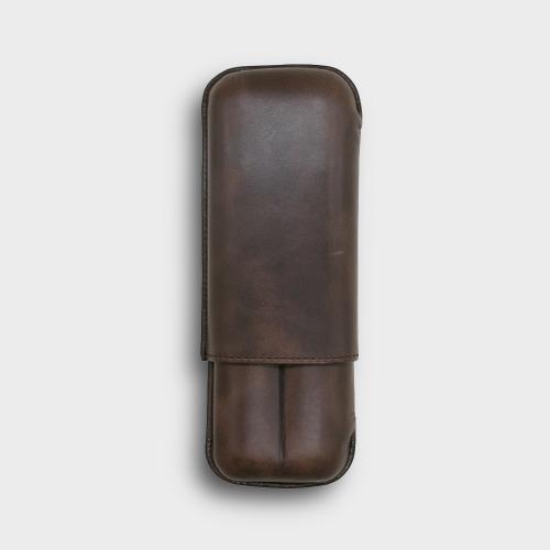 Recife Chicago Bourbon Leather Cigar Case - 2 Cigar Capacity