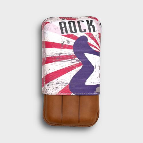 Recife Rock N Roll Whiskey Leather Cigar Case - 3 Cigar Capacity