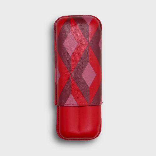 Recife Urbaine Poppy Red Leather Cigar Case - 2 Cigar Capacity