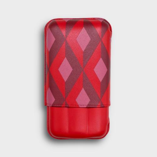 Recife Urbaine Poppy Red Leather Cigar Case - 3 Cigar Capacity