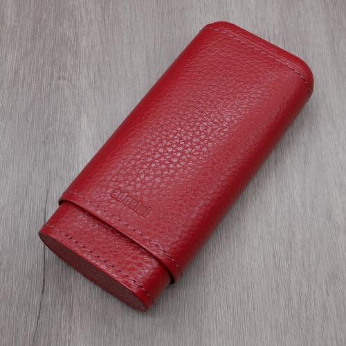 Adorini Leather Red Cigar Case - 2-3 Cigar Capacity (AD078)