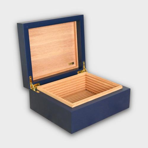Adorini Medium Deluxe Midnight Blue Cigar Humidor - 75 Cigar Capacity (AD188)