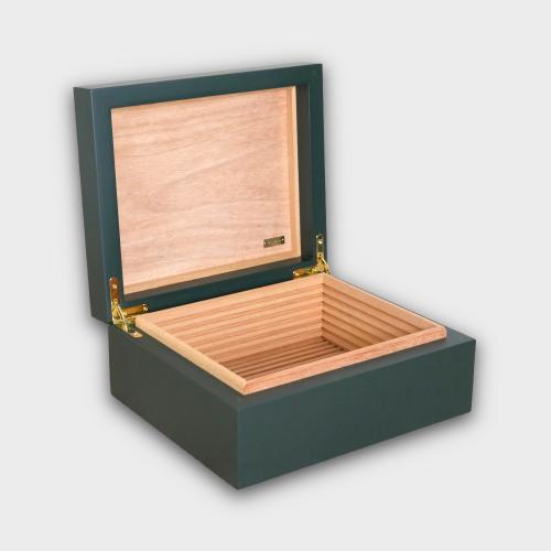 Adorini Medium Deluxe Imperial Green Cigar Humidor - 75 Cigar Capacity (AD189)