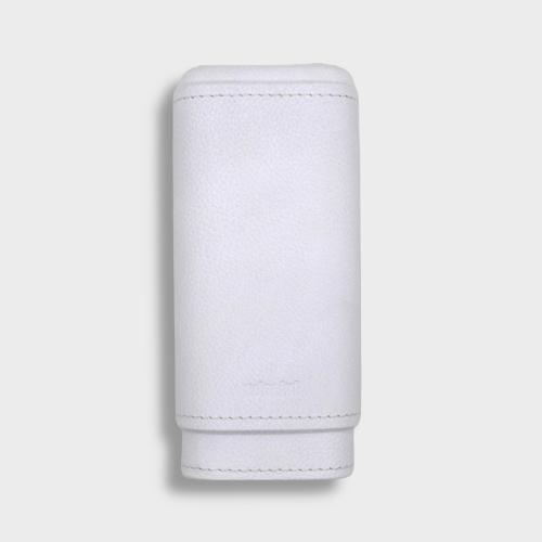 Adorini Leather White Cigar Case - 2/3 Cigar Capacity (AD187)