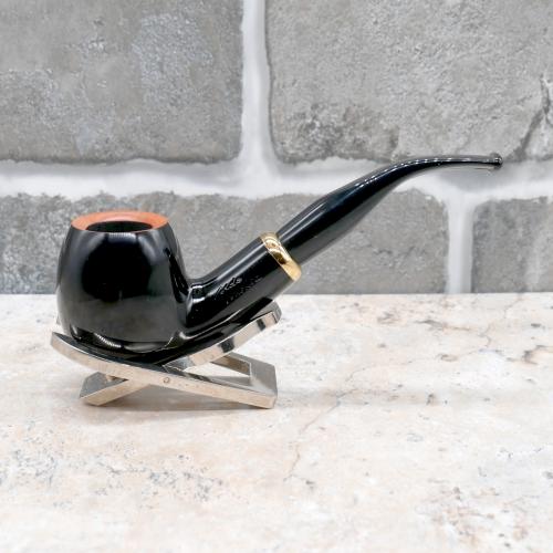 Aldo Morelli Fiorita Black 511 Smooth 9mm Filter Bent Fishtail Pipe (AMF123)