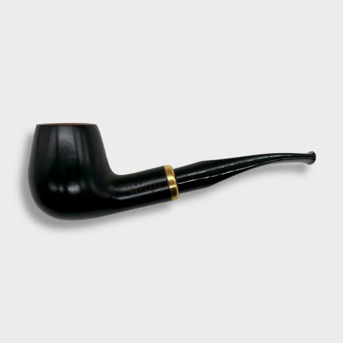 Aldo Morelli Fiorita Black 512 Smooth 9mm Filter Bent Fishtail Pipe (AMF179)