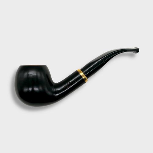 Aldo Morelli Fiorita Black 515 Smooth 9mm Filter Bent Fishtail Pipe (AMF182)