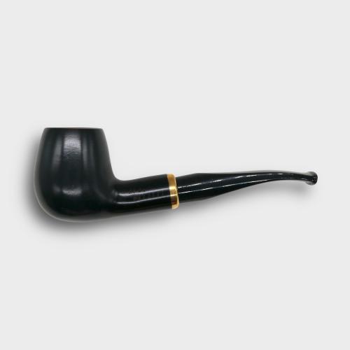 Aldo Morelli Fiorita Black 512 Smooth 9mm Filter Bent Fishtail Pipe (AMF183)