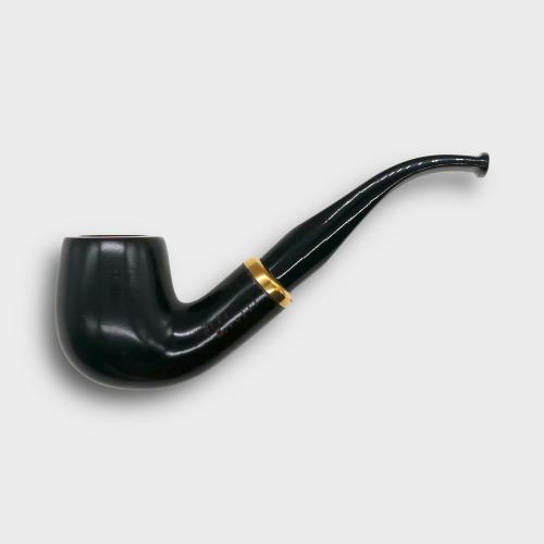Aldo Morelli Fiorita Black 511 Smooth 9mm Filter Bent Fishtail Pipe (AMF184)