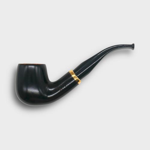 Aldo Morelli Fiorita Black 511 Smooth 9mm Filter Bent Fishtail Pipe (AMF194)