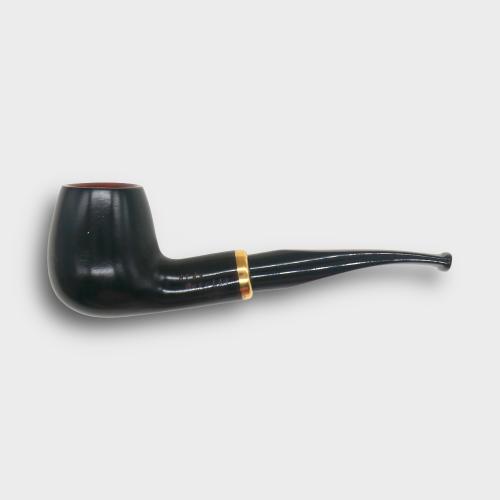 Aldo Morelli Fiorita Black 512 Smooth 9mm Filter Bent Fishtail Pipe (AMF195)