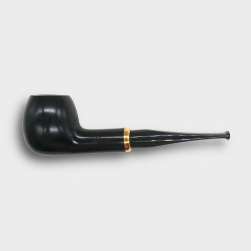 Aldo Morelli Fiorita Black 513 Smooth 9mm Filter Fishtail Pipe (AMF196)