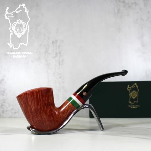 Tommaso Spanu Briar F2 Tricolour Bent Fishtail Pipe (ART300)