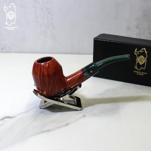 Tomasso Spanu Half Rustic Italian Bent Pipe (ART454)