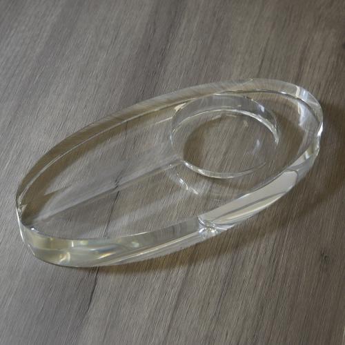 Oval Crystal Glass 1 Position Cigar Ashtray