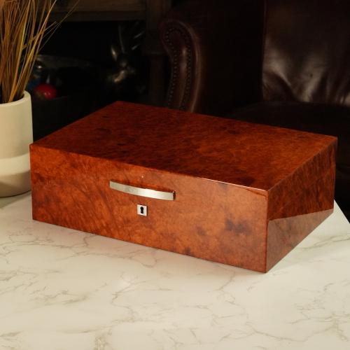 Dunhill White Spot Humidor - Amboyna - 100 Cigar Capacity