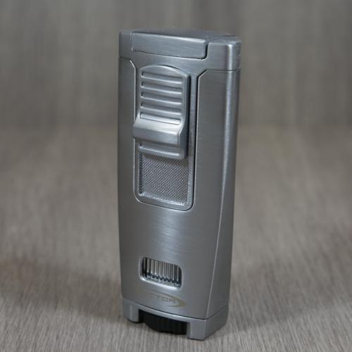 Vector Apex Torch Table Lighter - Satin Chrome