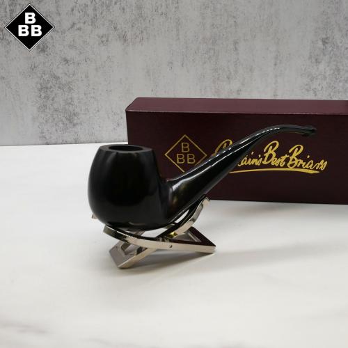 BBB Freestyle Bent Brandy Pipe Dark Brown Metal Filter Bent Fishtail Pipe (BBB189)