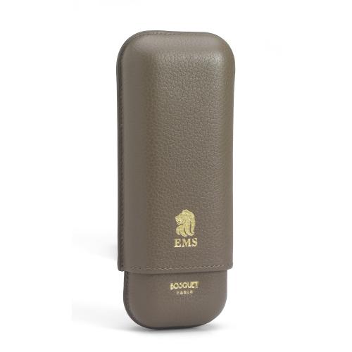 Bosquet Paris EMS Leather 2 Finger Cigar Case - Avana - Fits 2 Cigars