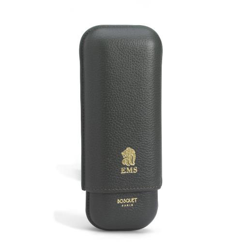 Bosquet Paris EMS Leather 2 Finger Cigar Case - Forest Green - Fits 2 Cigars