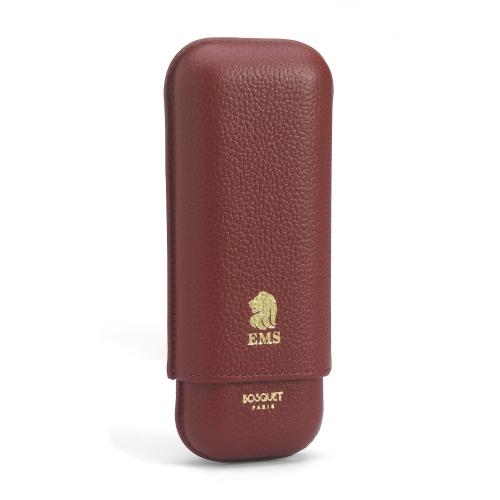 Bosquet Paris EMS Leather 2 Finger Cigar Case - Pomodoro - Fits 2 Cigars