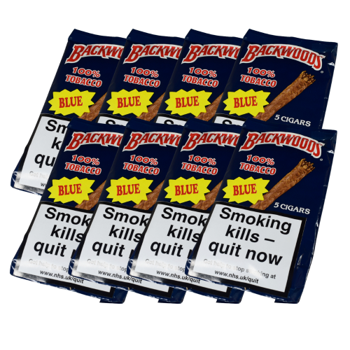 Backwoods Blue Cigars - 8 Packs of 5 (40) Bundle Deal