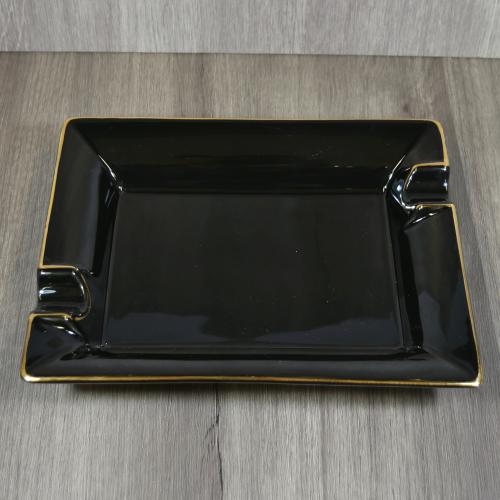 Black and Gold Two Rest Cigar Ashtray