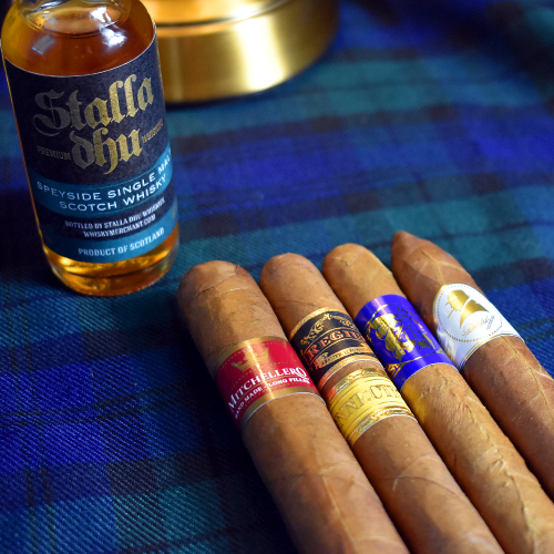 Wee Dram Sampler - Miniature and 4 Cigars