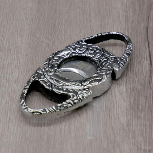 Chacom CIG-R Twin Bladed Cigar Cutter - Silver (Leaf Patterned)