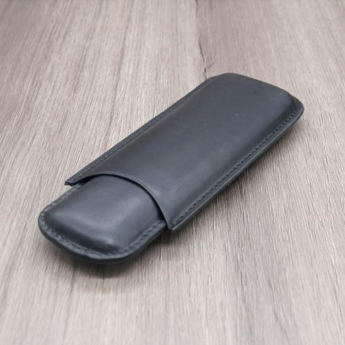Artamis Corona Black Leather Cigar Case - Fits 2 Cigars