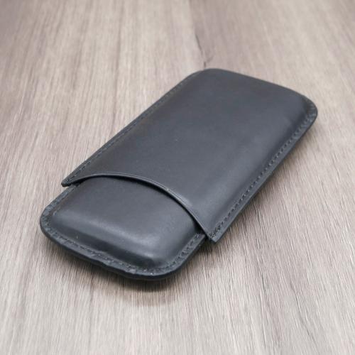 Artamis Corona Black Leather Cigar Case - Fits 3 Cigars
