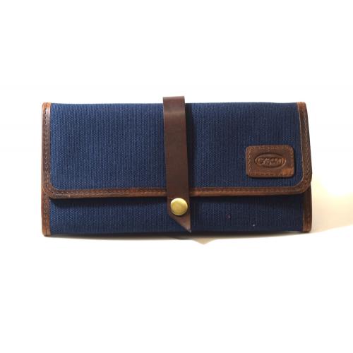 Chacom Canvas and Leather Tobacco Pouch - Blue