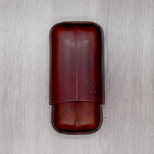 Chacom CIG-R Leather 2 Finger Cigar Case - Brown