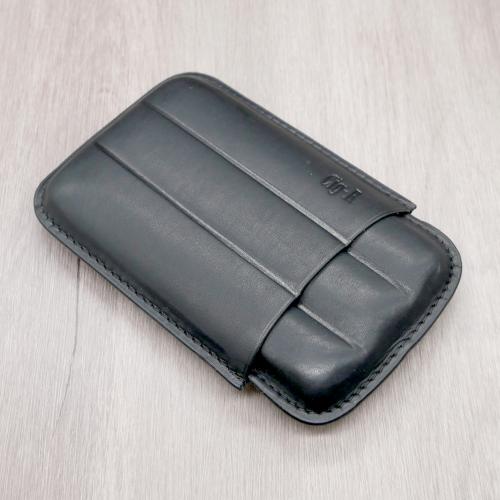 Chacom CIG-R Black Leather 3 Finger Cigar Case - Fits 3 Cigars